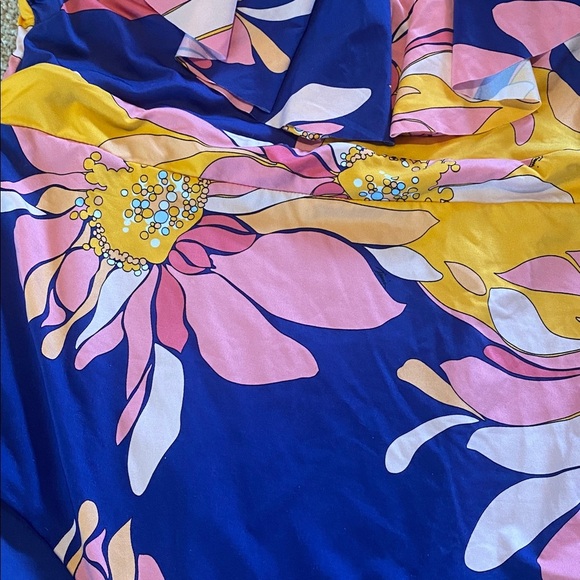 Trina Turk Breeze Ruffle Plunge One-Piece Swimsuit Size 14 - Picture 2 of 5